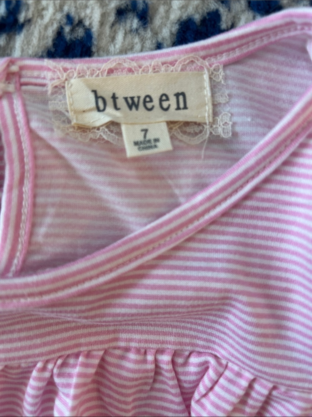btween Pink & White Striped Ruffle Cold-Shoulder Top - Picture 4 of 6